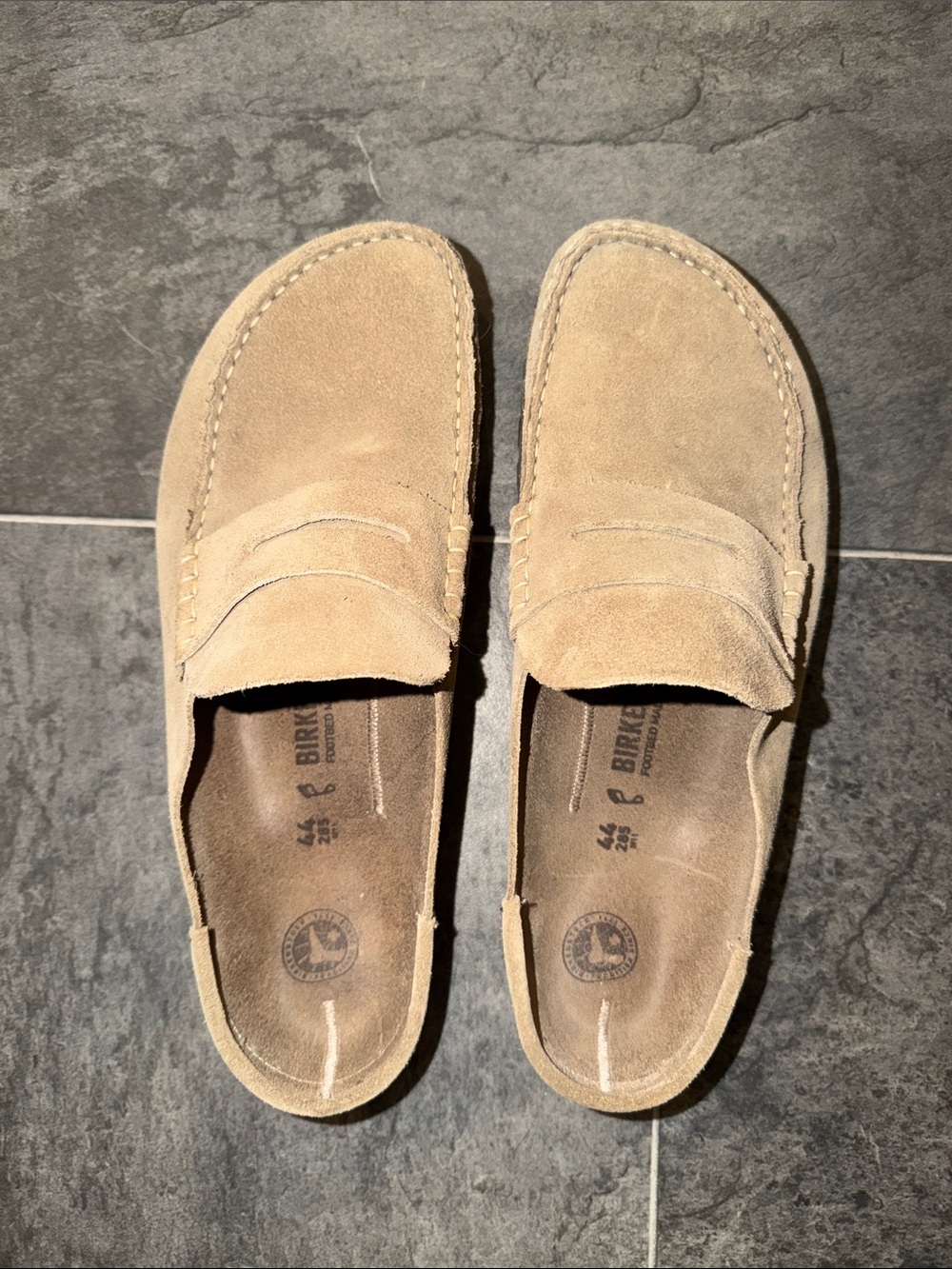 Birkenstock Tan Suede Penny Loafers for Men